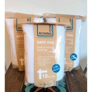 Outdoor Railing Safety Net 10' x 3' White Dog Baby Proofing Stairs Bannister NEW